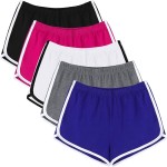 URATOT 5 Packs Soft Comfy Booty Cotton Workout Pants Breathable Lounge Dolphin Shorts Cycling Hiking Pants for Women