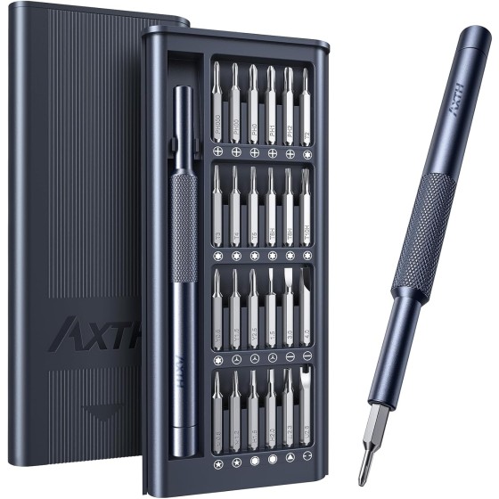 AXTH 25-in-1 Small Precision Screwdriver Set, Professional Magnetic Mini Repair Tool Kit for Phone, Computer, Watch, Laptop, Macbook, Ring Doorbell, Eyeglass, Electronic, [Bearing