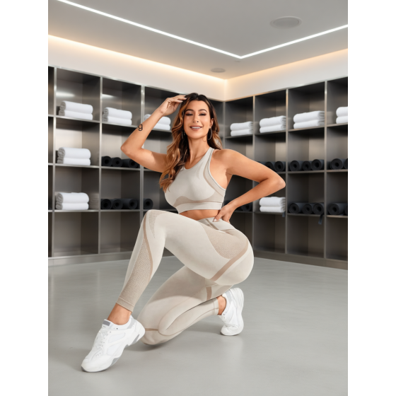 2-piece suit, women's yoga suit, beautiful back high waist trousers combination, seamless super elastic ideal gym clothing
