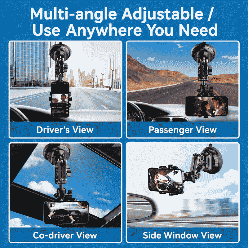 Vehicle-mounted camera phone holder, multi-directional overhead shot, car live broadcast shooting holder, suction cup holder