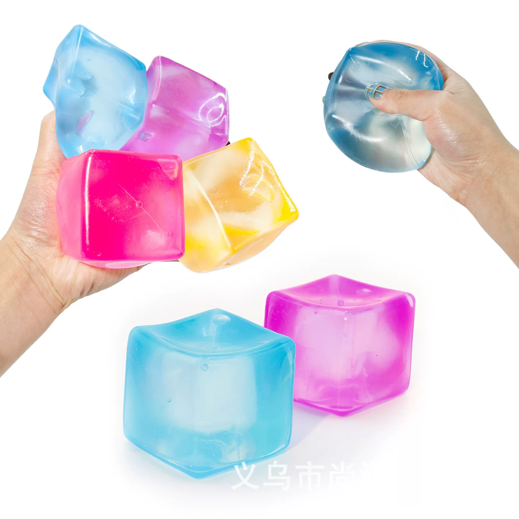 New ice cube maltose decompression toy, cube-shaped maltose, squeezable and enjoyable for stress relief
