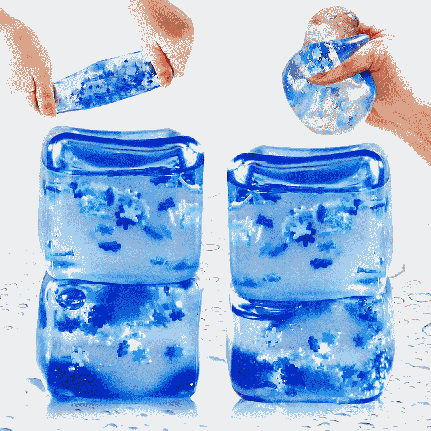 Ice cube, decompression cube, plastic flour ball, maltose, squeeze toy, stress ball