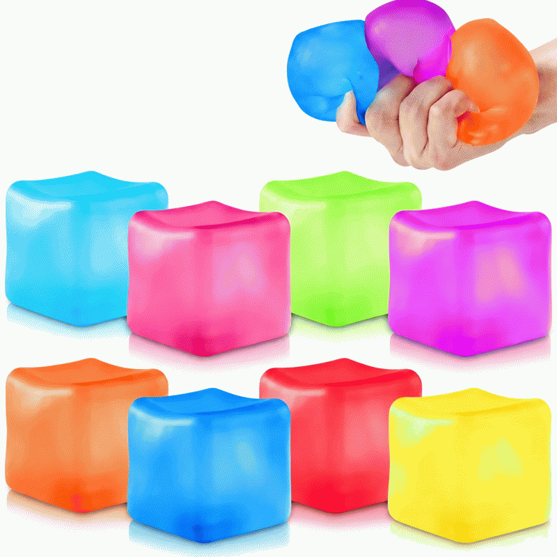 Ice cube, decompression cube, plastic flour ball, maltose, squeeze toy, stress ball
