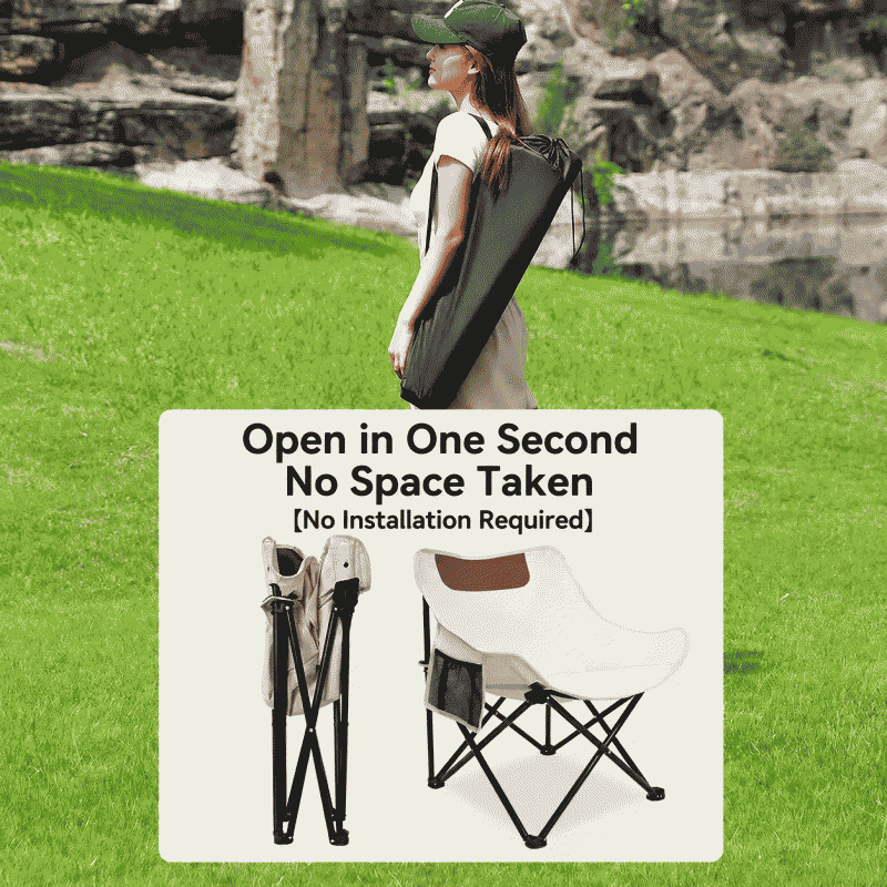 Moon chair, outdoor folding chair, portable camping and picnic fishing chair, household leisure backrest chair, telescopic moon chair
