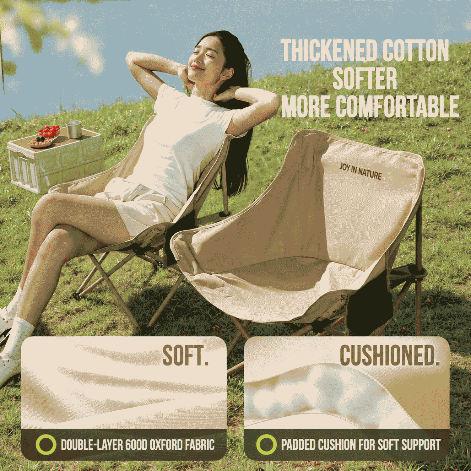 Outdoor folding chairs, moon chairs, outdoor supplies, camping table and chair sets, fishing folding chairs with backrests
