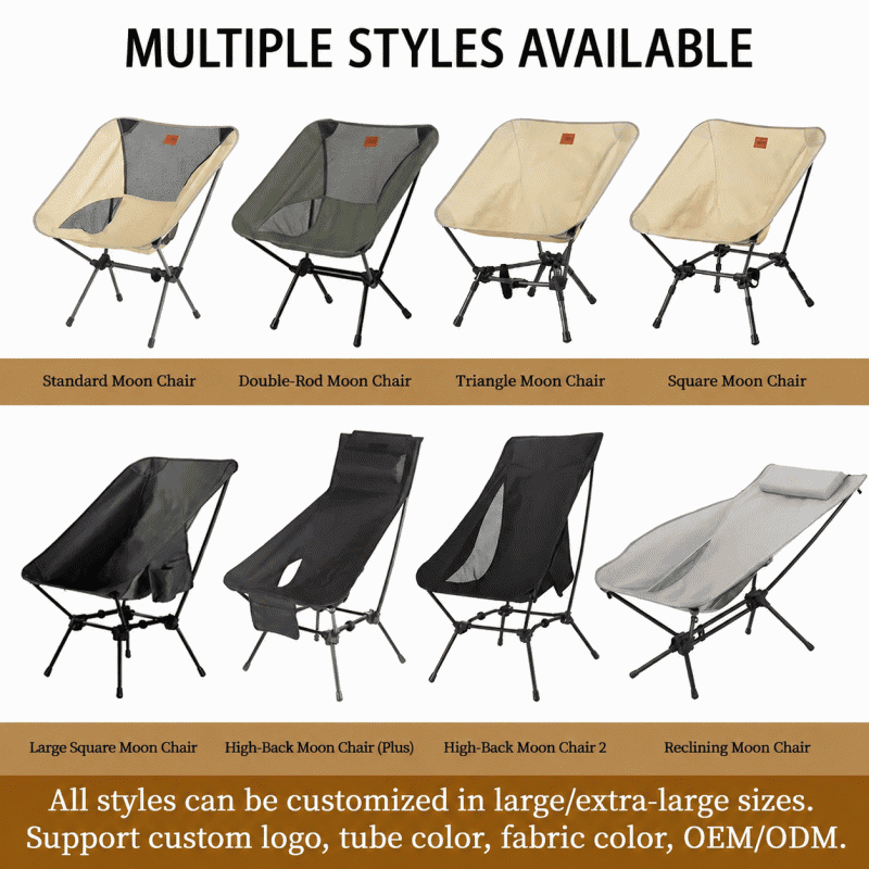 Camping chair, portable folding recliner, fishing chair, beach chair, lazy chair, high back moon chair