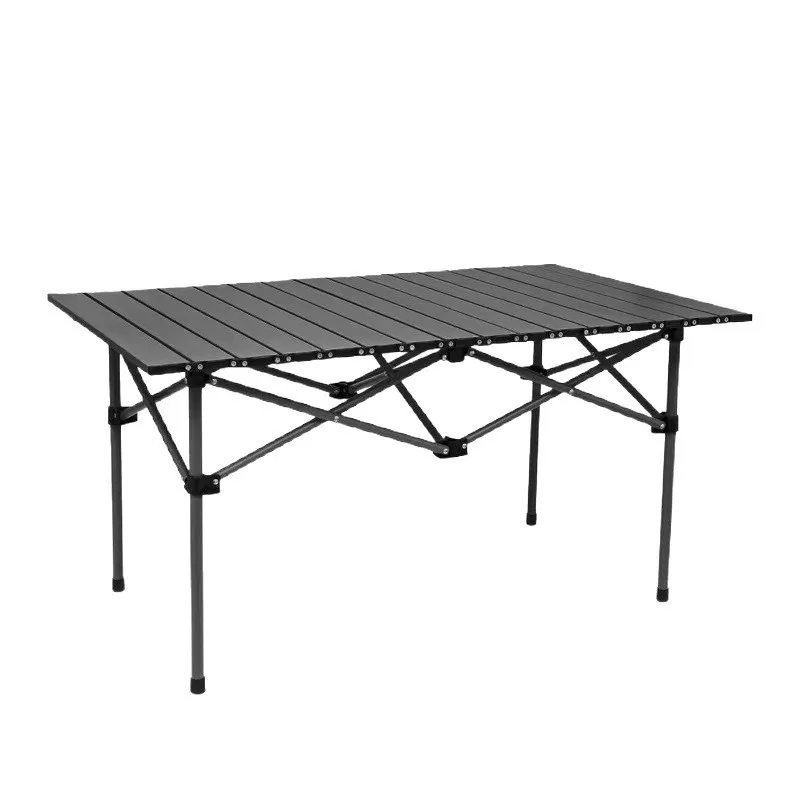 Chicken rolls table, portable for self-driving travel, camping, picnic, folding table, carbon steel stall table, outdoor barbecue stall chicken rolls table