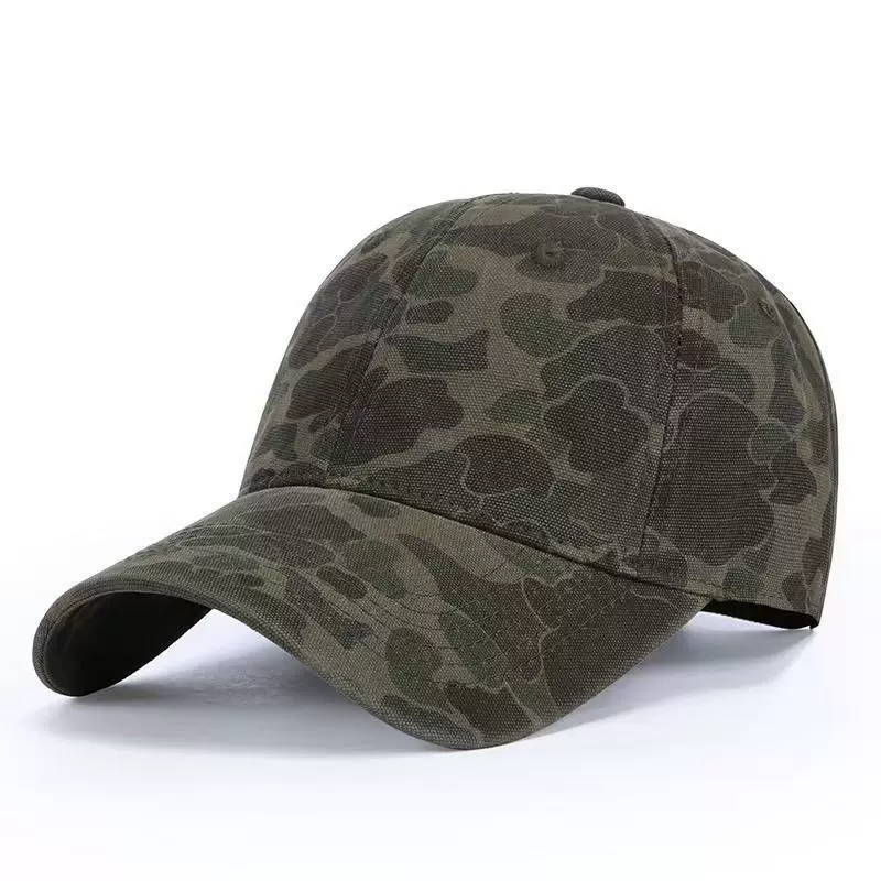 New vintage camouflage washed and aged baseball cap for men and women, sun-blocking, outdoor, breathable, duck-style