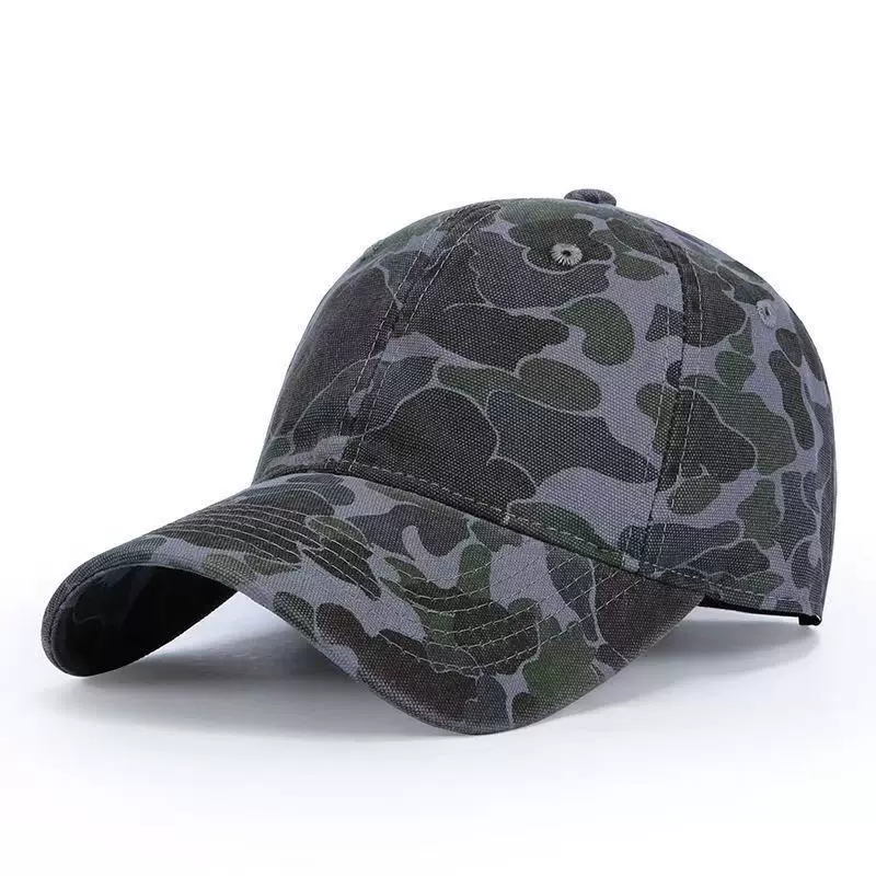 New vintage camouflage washed and aged baseball cap for men and women, sun-blocking, outdoor, breathable, duck-style