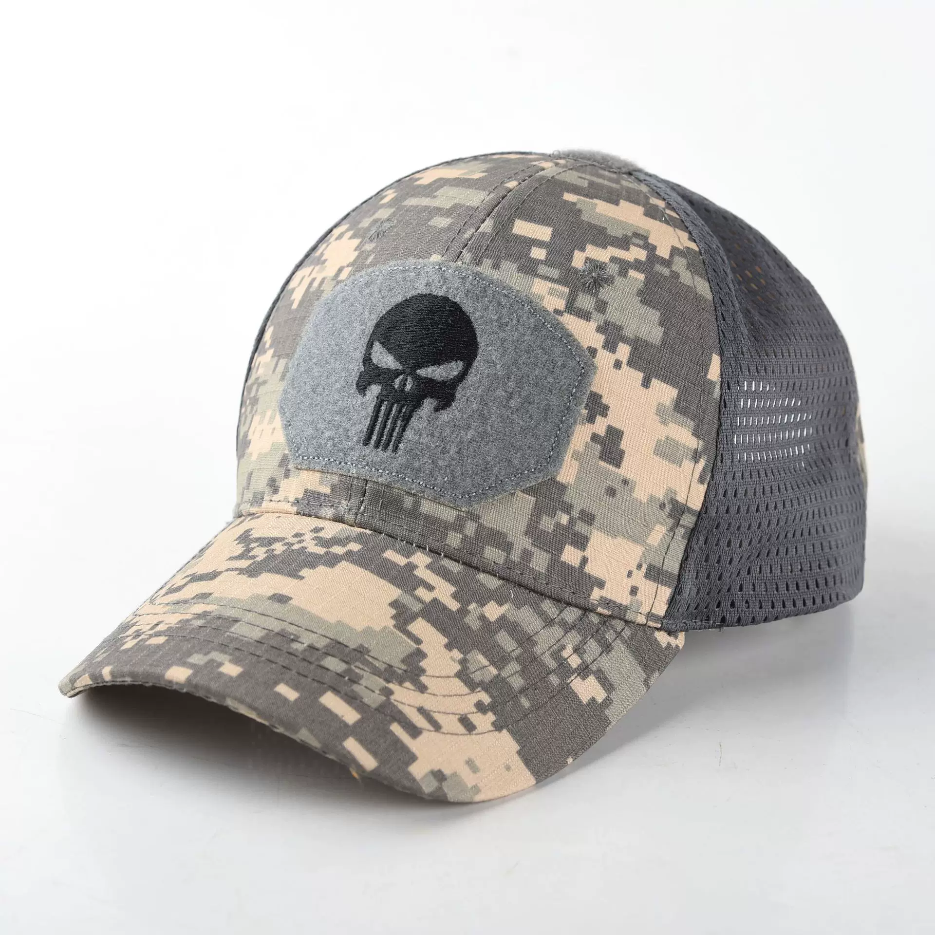 Military training camouflage stick summer ball cap male punisher embroidery outdoor female hat sunscreen sunshade cap military camouflage net cap