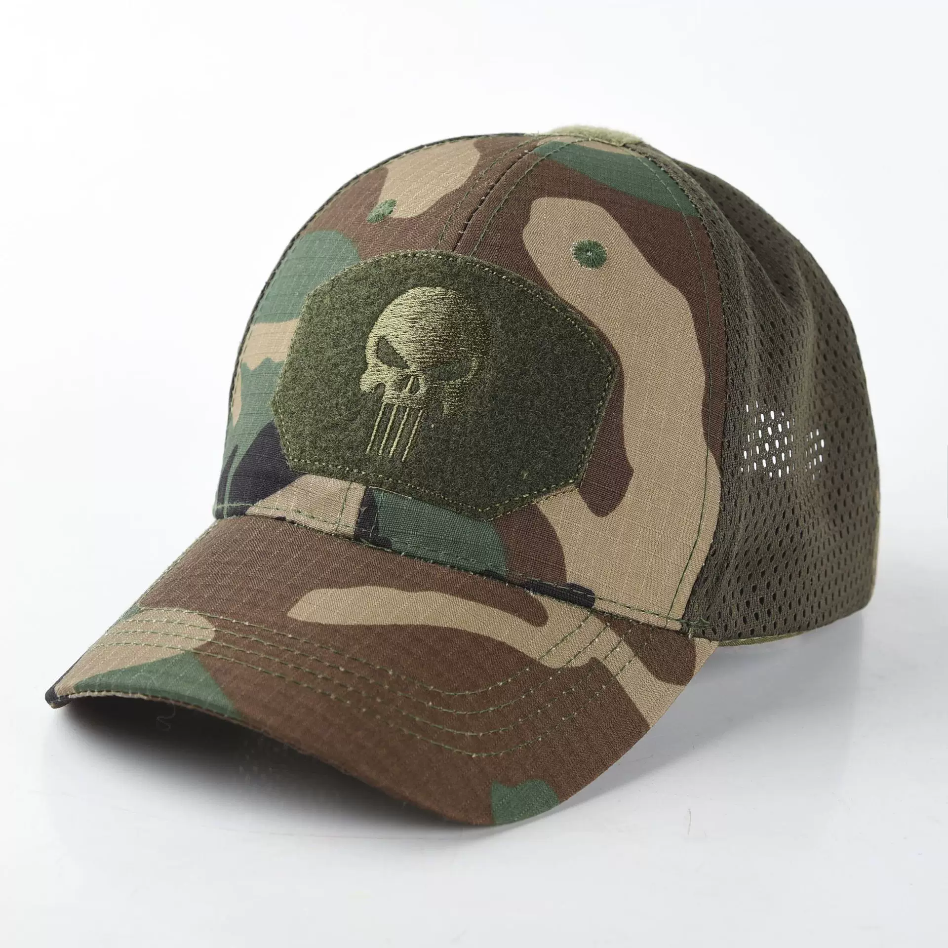 Military training camouflage stick summer ball cap male punisher embroidery outdoor female hat sunscreen sunshade cap military camouflage net cap