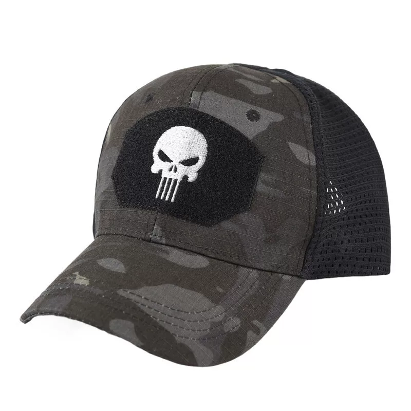 Military training camouflage stick summer ball cap male punisher embroidery outdoor female hat sunscreen sunshade cap military camouflage net cap