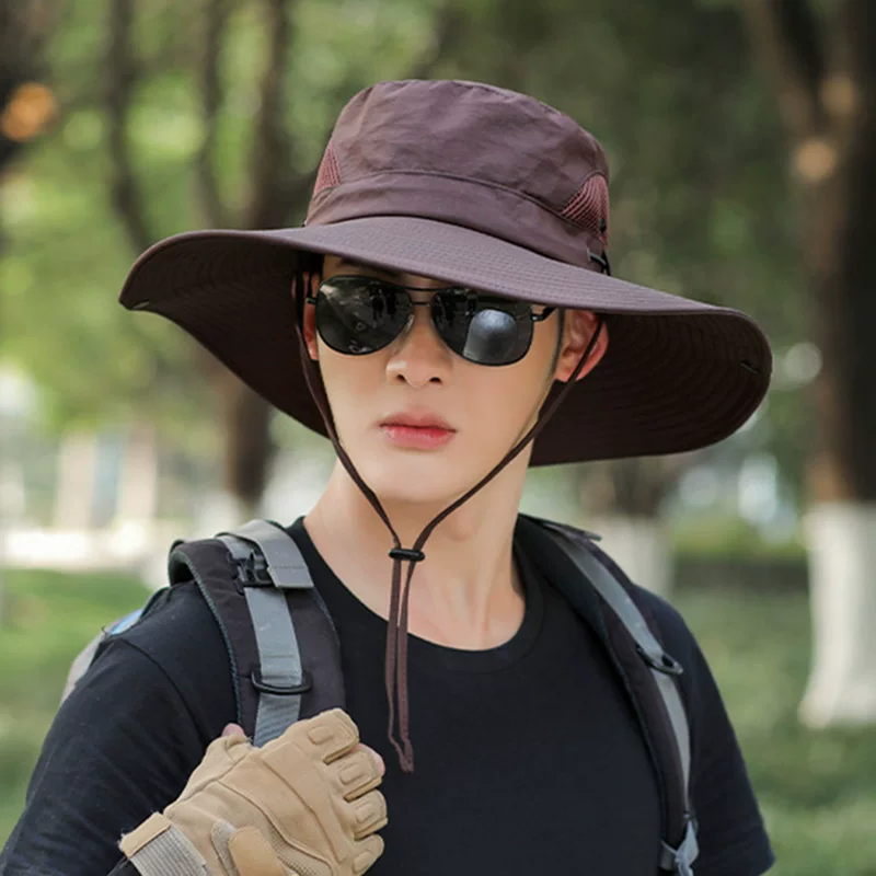 Outdoor fishing sun hat for men, mountaineering sunshade shawl, fisherman hat, custom summer sun hat, face mask, large brim, men