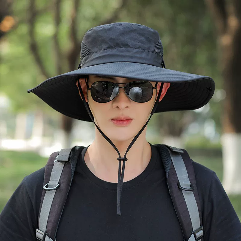 Outdoor fishing sun hat for men, mountaineering sunshade shawl, fisherman hat, custom summer sun hat, face mask, large brim, men