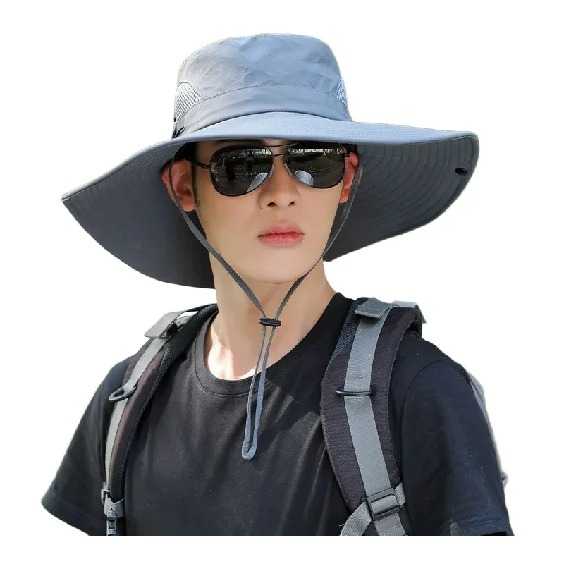 Outdoor fishing sun hat for men, mountaineering sunshade shawl, fisherman hat, custom summer sun hat, face mask, large brim, men
