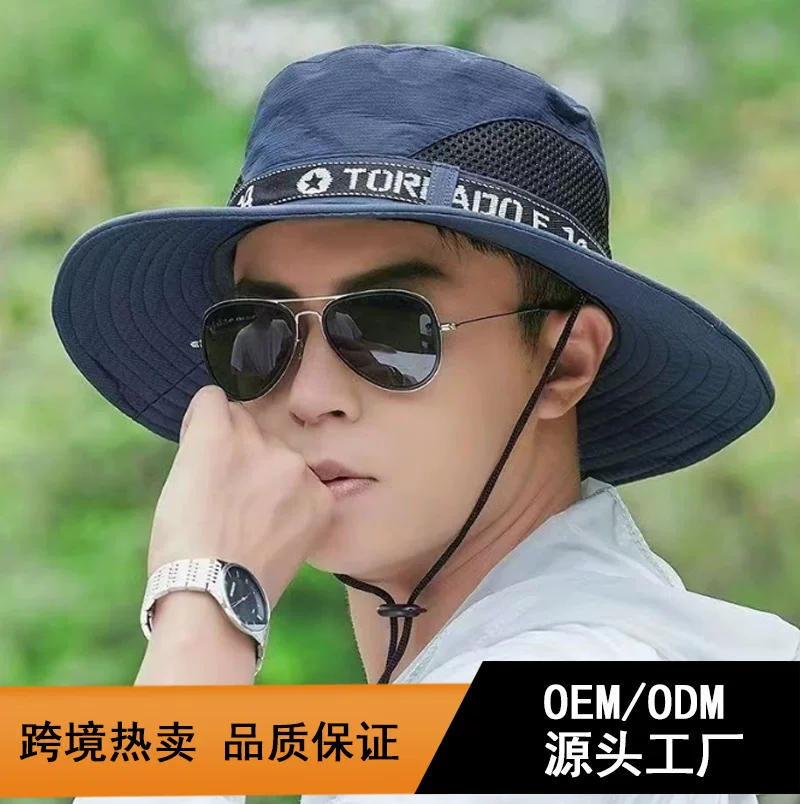 In-stock outdoor fishing sunscreen fisherman's hat, beach casual sunshade sun hat, foldable travel hat, beret