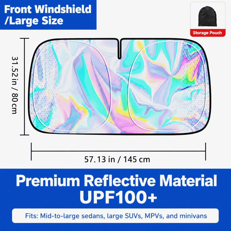 Automotive laser sunshade, heat insulation and sunscreen visor for summer, interior front windshield sunshade, a must-have gadget