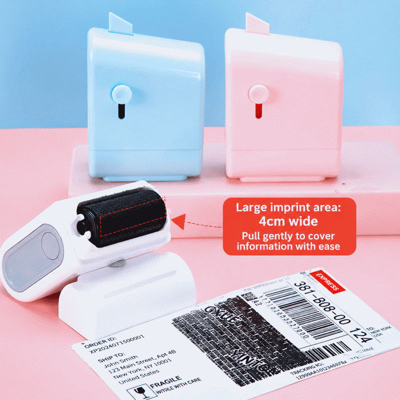 Confidential seal, large roller, privacy, personal information, smearing, garbled text, anti-leakage, elimination artifact