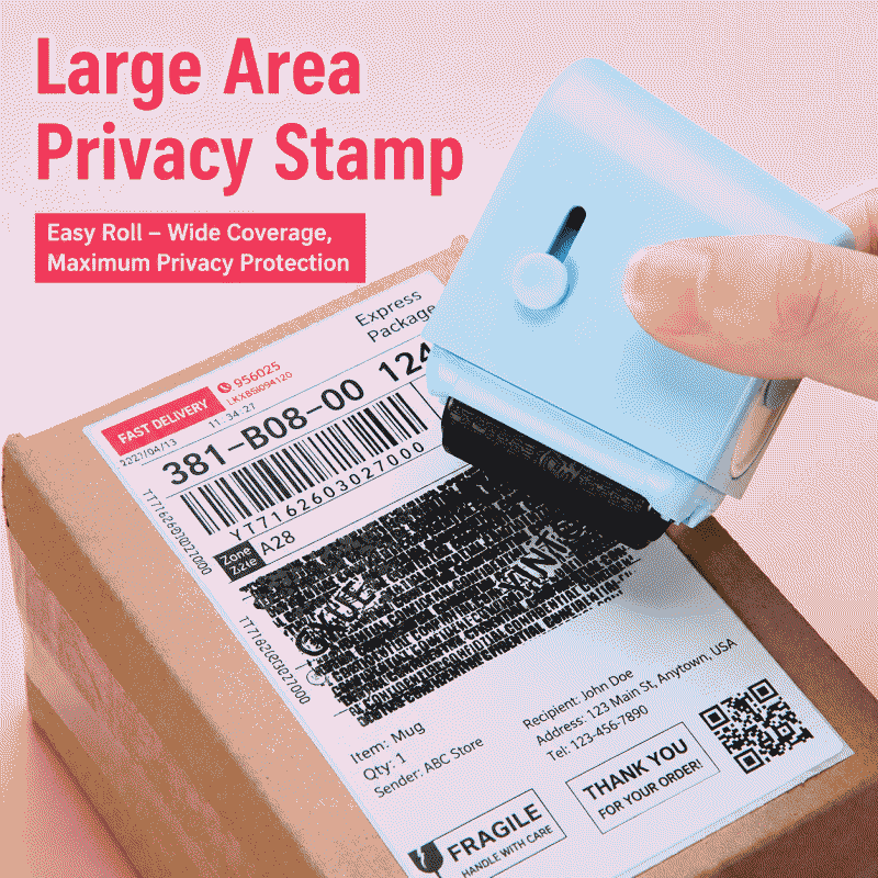 Confidential seal, large roller, privacy, personal information, smearing, garbled text, anti-leakage, elimination artifact