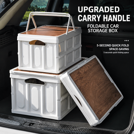 Outdoor camping foldable storage box table, camping picnic portable table with foldable storage box and cabinet, with cutting board