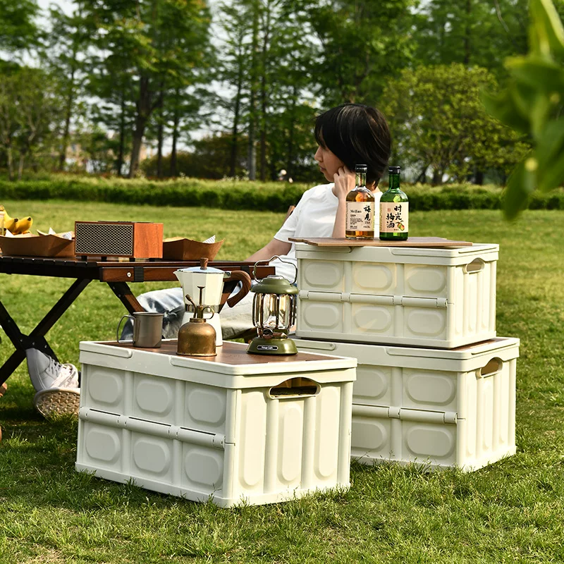 Outdoor camping storage box, portable folding box, organizing box, clothes storage box, storage box, large picnic box, portable