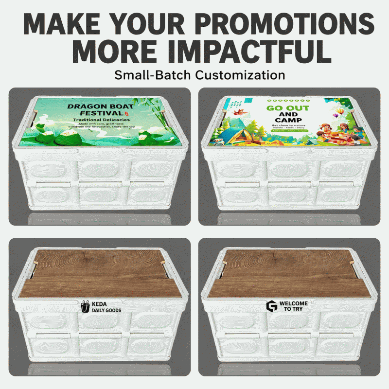 Outdoor camping storage box, portable folding box, organizing box, clothes storage box, storage box, large picnic box, portable