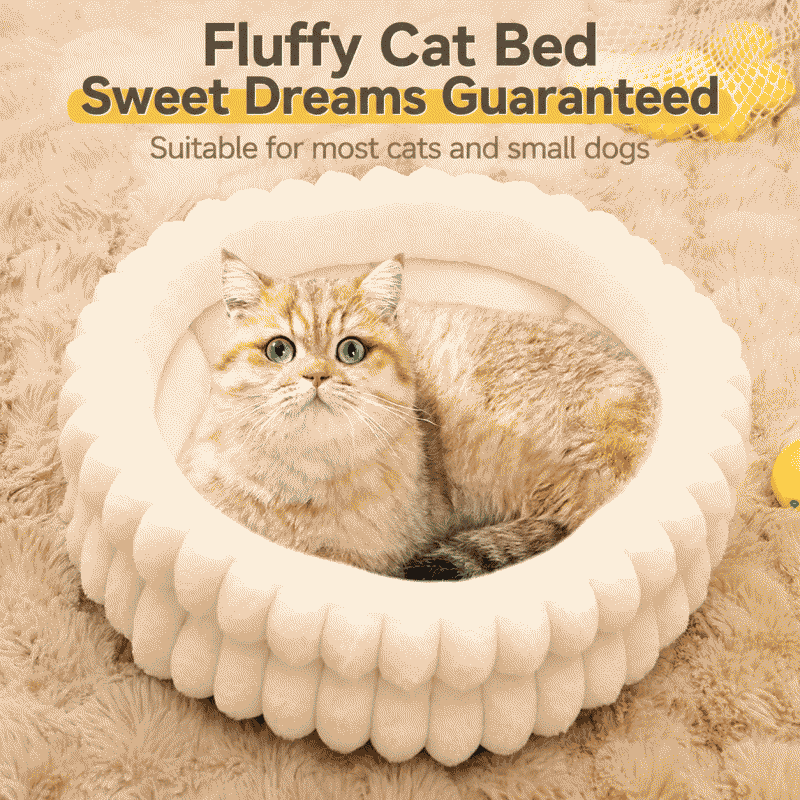 Cat bed semi-enclosed small dog bed, warm and thick for winter, universal for all seasons