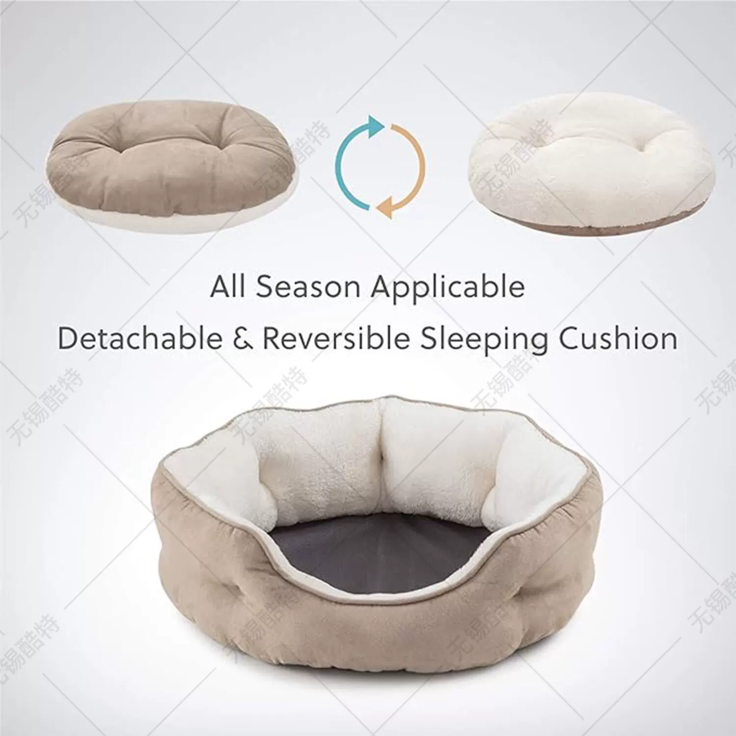 Winter warm round cat bed and dog bed, machine washable, small dog bed, pet bedding, new style