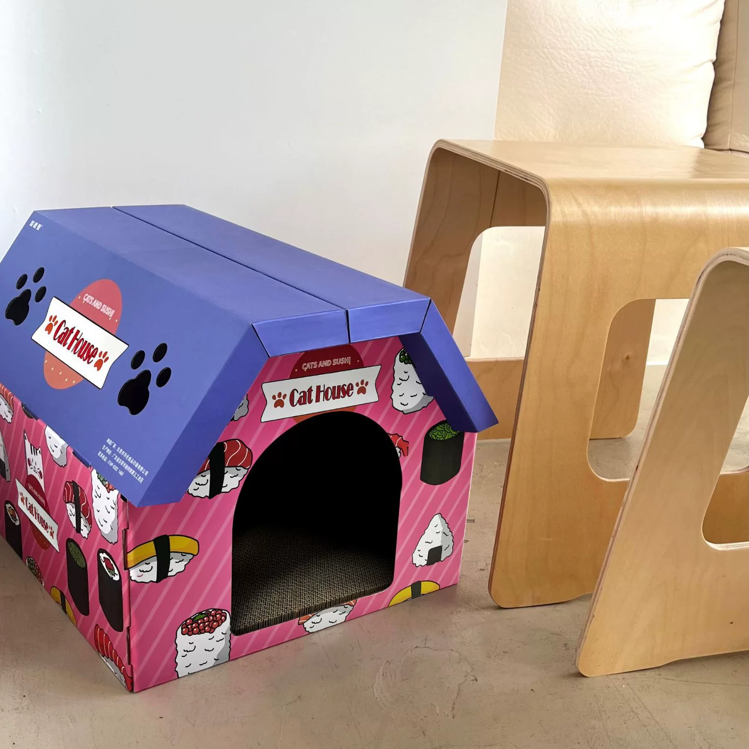 Cat bed, cat box, cat house, cat corrugated paper house, wear-resistant villa, large space cat box