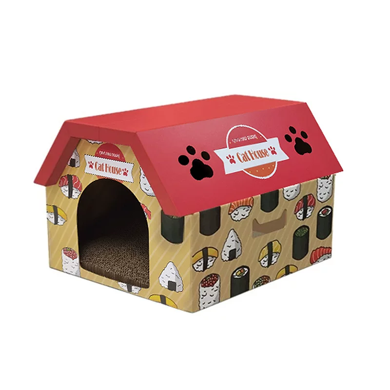 Cat bed, cat box, cat house, cat corrugated paper house, wear-resistant villa, large space cat box