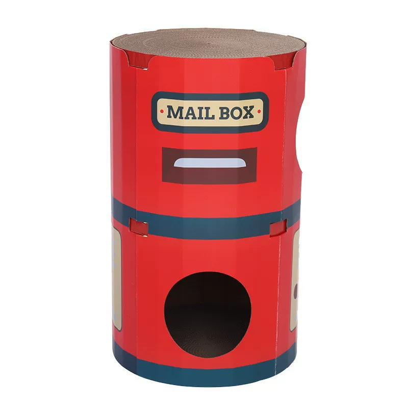 Cat bed and scratching board integrated, cat claw board, wear-resistant and non-flaky, vertical wall sticker, cardboard box, corrugated paper cat house, claw grinding