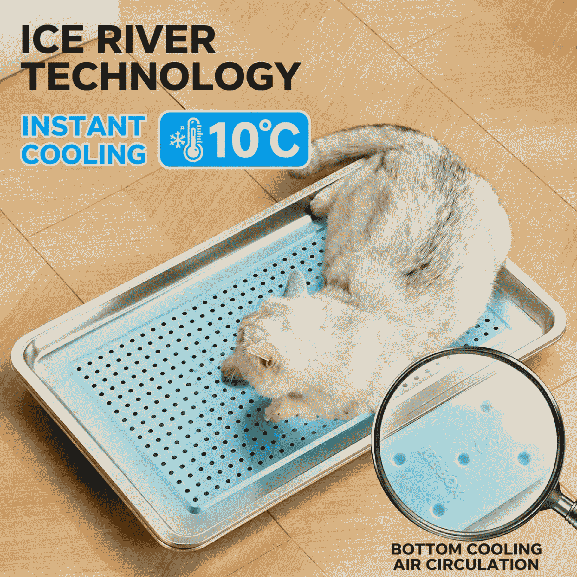 Stainless steel cooling cat bed, summer pet ice pad, sitting cushion, cat mat, dog mat