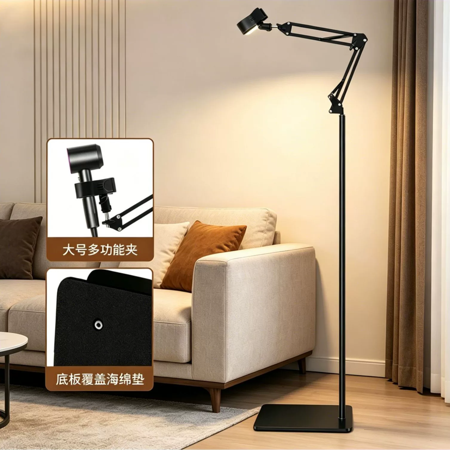 New style lazy person's hair dryer stand, floor-standing pet dog hair drying cantilever stand, salon hair dryer tube holder