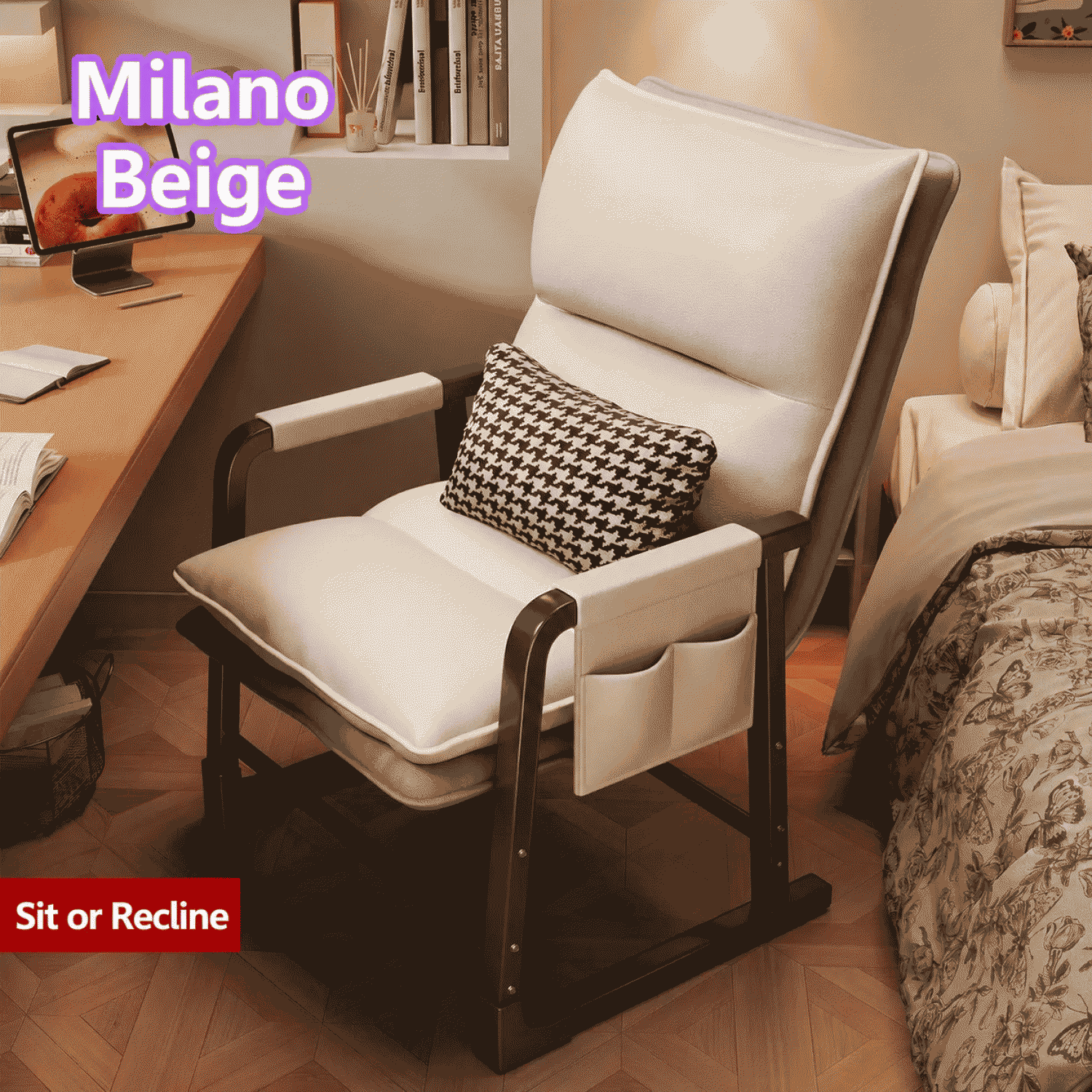 E-sports chair, foldable recliner for long-sitting, home and dormitory office chair, adjustable recliner, computer chair
