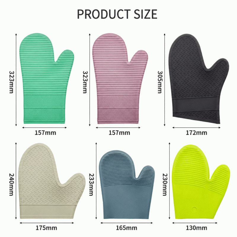 Customized heat-resistant gloves, insulated and thickened silicone oven mitts, baking-resistant high-temperature gloves, anti-slip and heat-resistant gloves