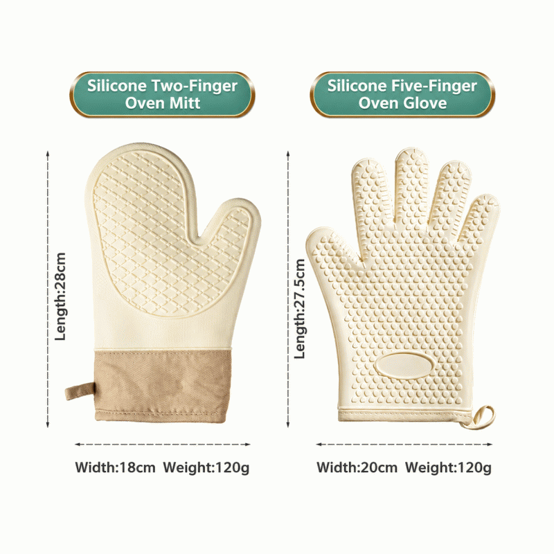 Insulated gloves, silicone thickened, anti-slip, high temperature resistant, oven gloves, baking anti-scald, kitchen microwave oven dedicated hand clip