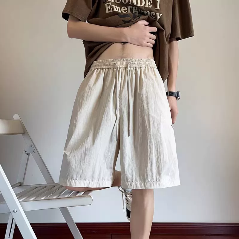 冰丝短裤男夏季2025新款潮牌美式速干裤宽松青年男士休闲裤