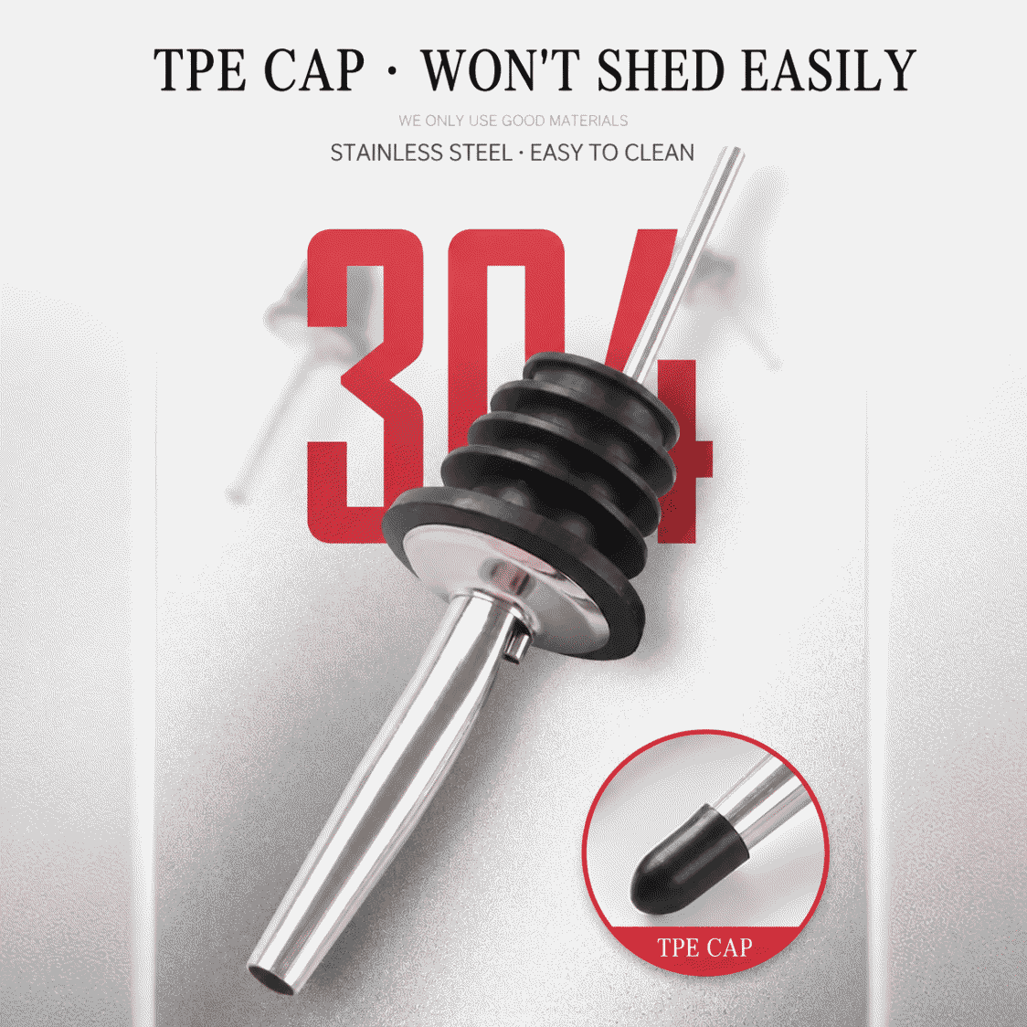 Stainless steel wine accessory pourer, kitchen gadget wine stopper, oil bottle stopper, mouth pourer