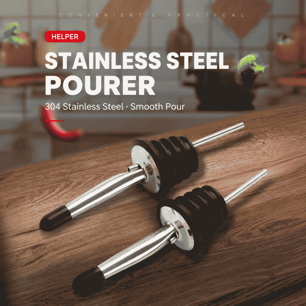 Stainless steel wine accessory pourer, kitchen gadget wine stopper, oil bottle stopper, mouth pourer