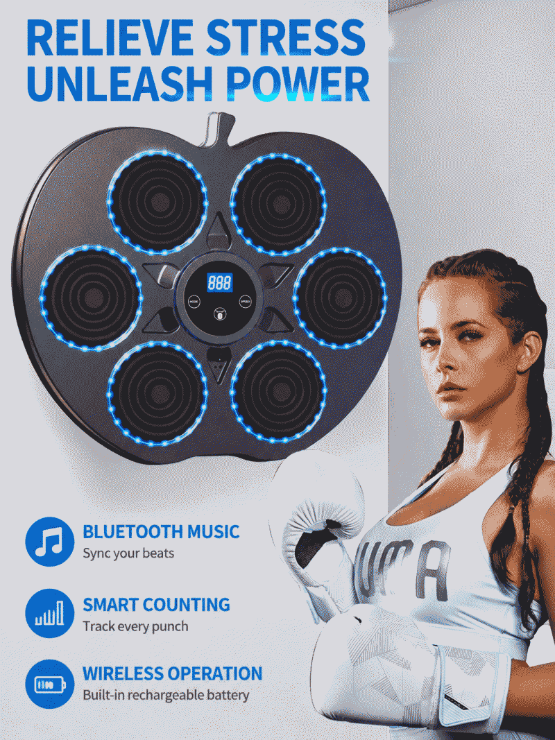 Intelligent music boxing machine, household adult wall target, children's hitting response, indoor electronic target, free sparring training equipment