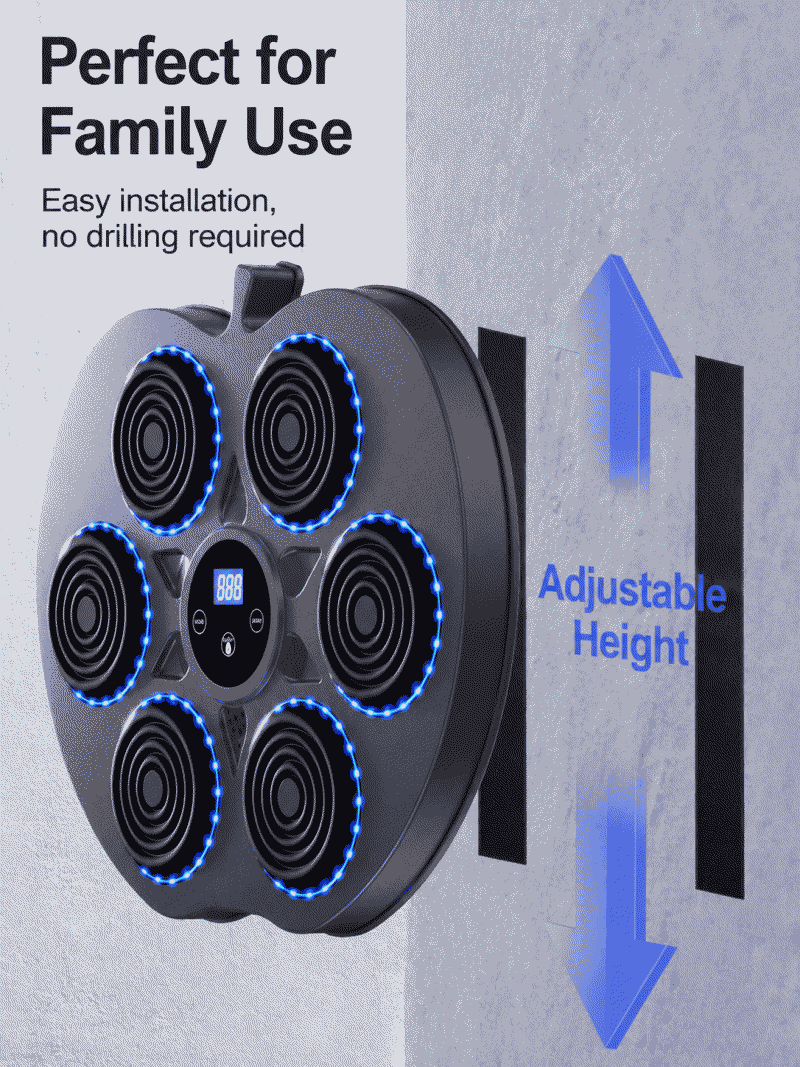 Intelligent music boxing machine, household adult wall target, children's hitting response, indoor electronic target, free sparring training equipment