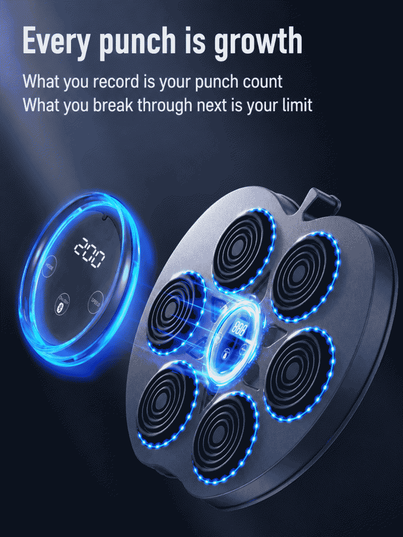 Intelligent music boxing machine, household adult wall target, children's hitting response, indoor electronic target, free sparring training equipment