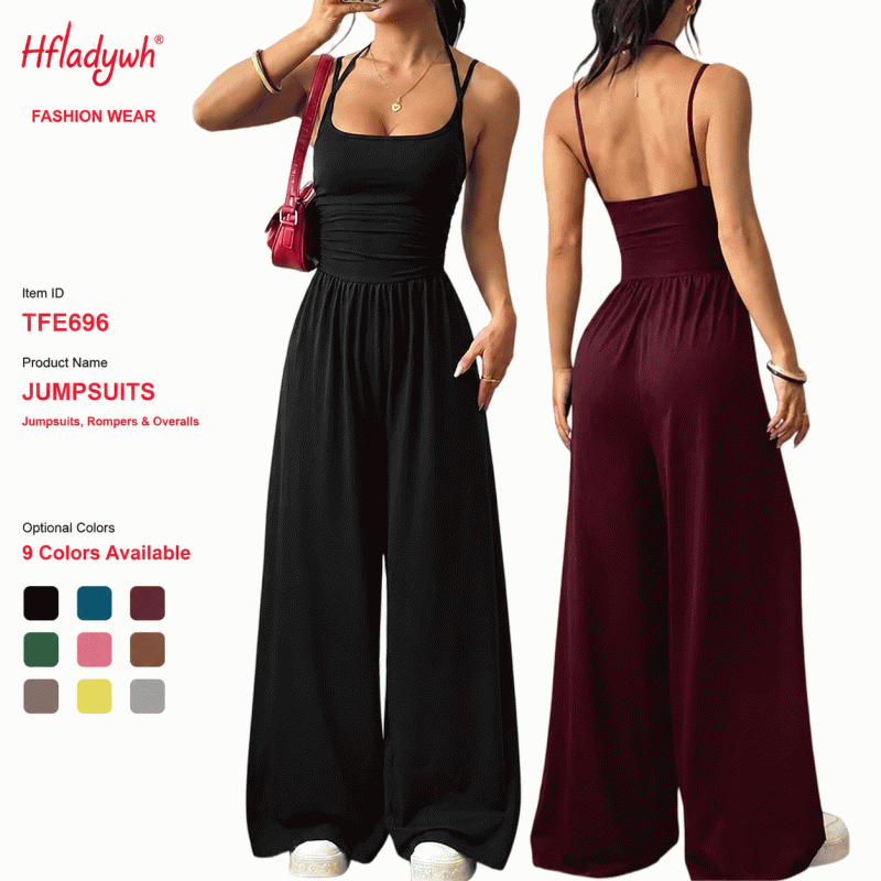 Popular women's camisole dress, casual, wide-leg, loose-fitting, for summer