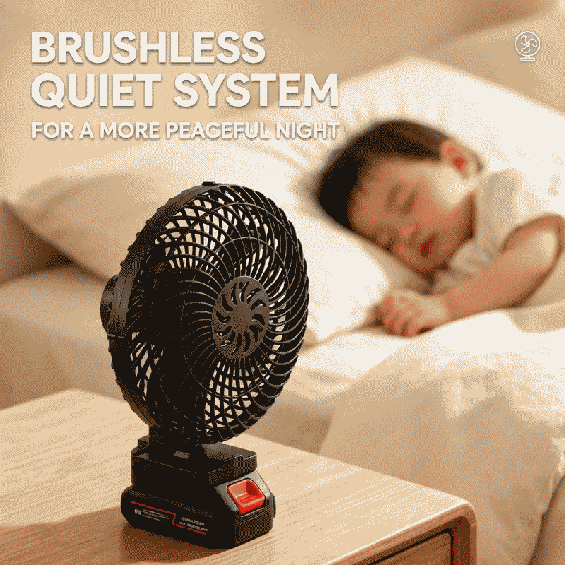Wireless lithium battery fan, rechargeable battery, large capacity, portable, household use, Makita outdoor camping, silent fan