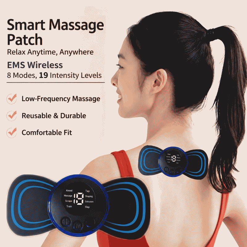 Cervical massage patch, EMS mini cervical massager, electronic pulse shoulder and neck massager