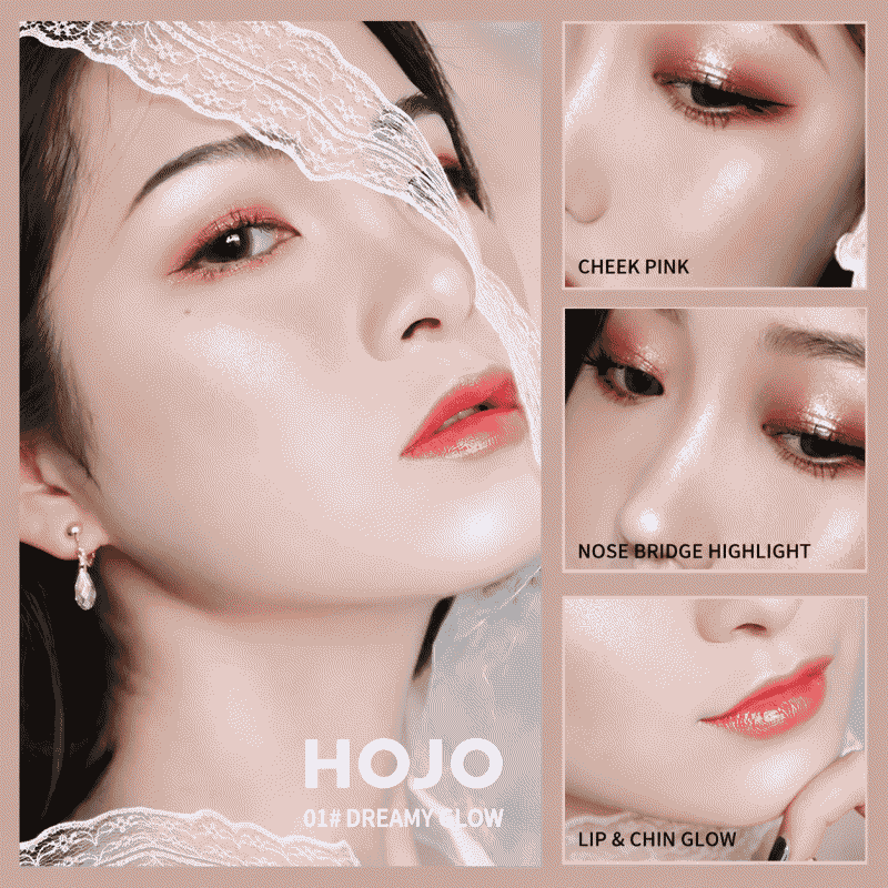 3D Blinking Highlight Contouring Palette, Gold Rhinestone, Easy to Apply, Ultra-Natural Dewy Skin, Mashed Potato Highlight Cream