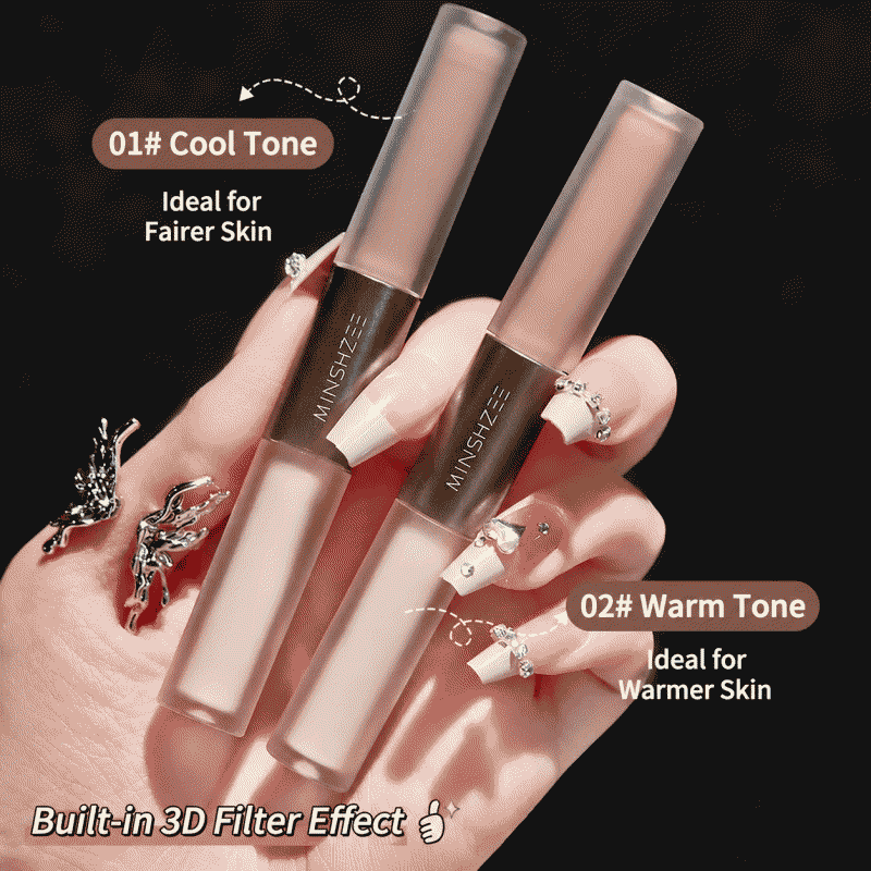 Mingxi Zhi double-headed liquid highlight and contouring stick for nose shadow, side shadow, facial brightening, and under-eye contouring, cross-border