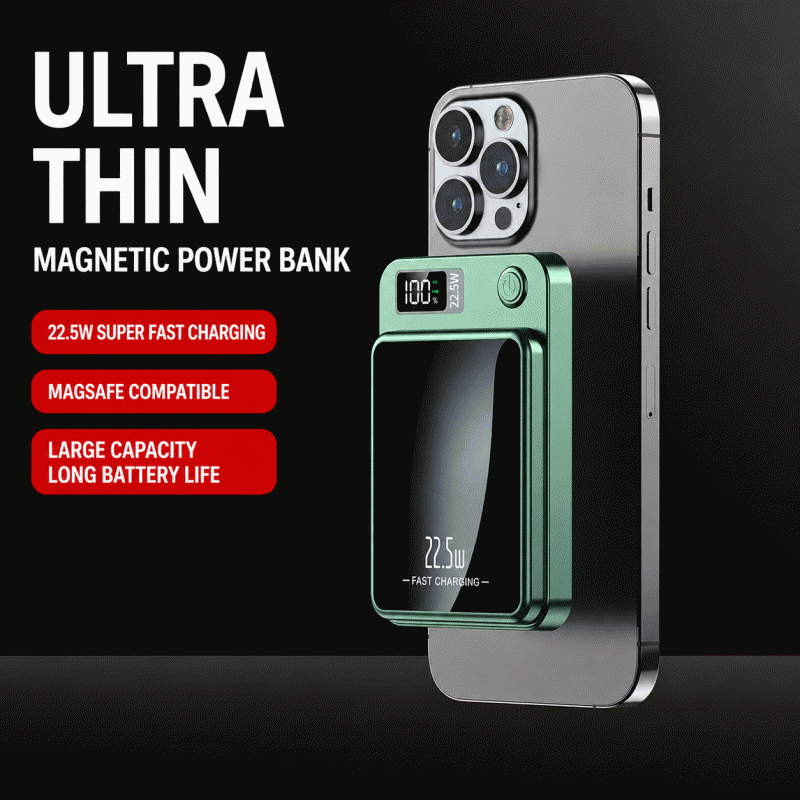 New Magnetic Wireless Charging Power Bank with Super Fast Charging, 10,000mAh, Magsafe Mobile Power Supply, PSE KC