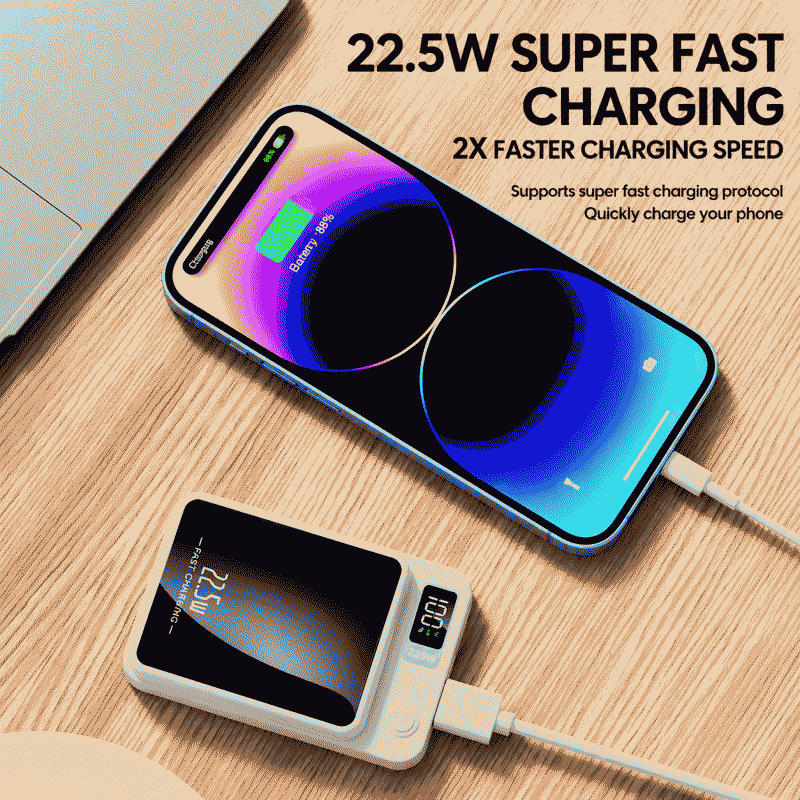 New Magnetic Wireless Charging Power Bank with Super Fast Charging, 10,000mAh, Magsafe Mobile Power Supply, PSE KC