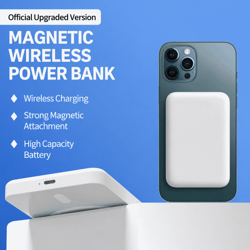Suitable for Apple MagSafe Fast Wireless Charging Pad, iPhone Ultra-thin Portable Mini Mobile Power Bank